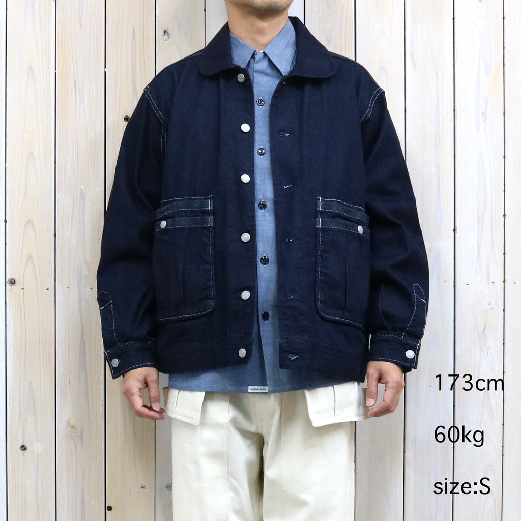 SASSAFRAS : OVERGROWN TRUG JACKET-11oz DENIM