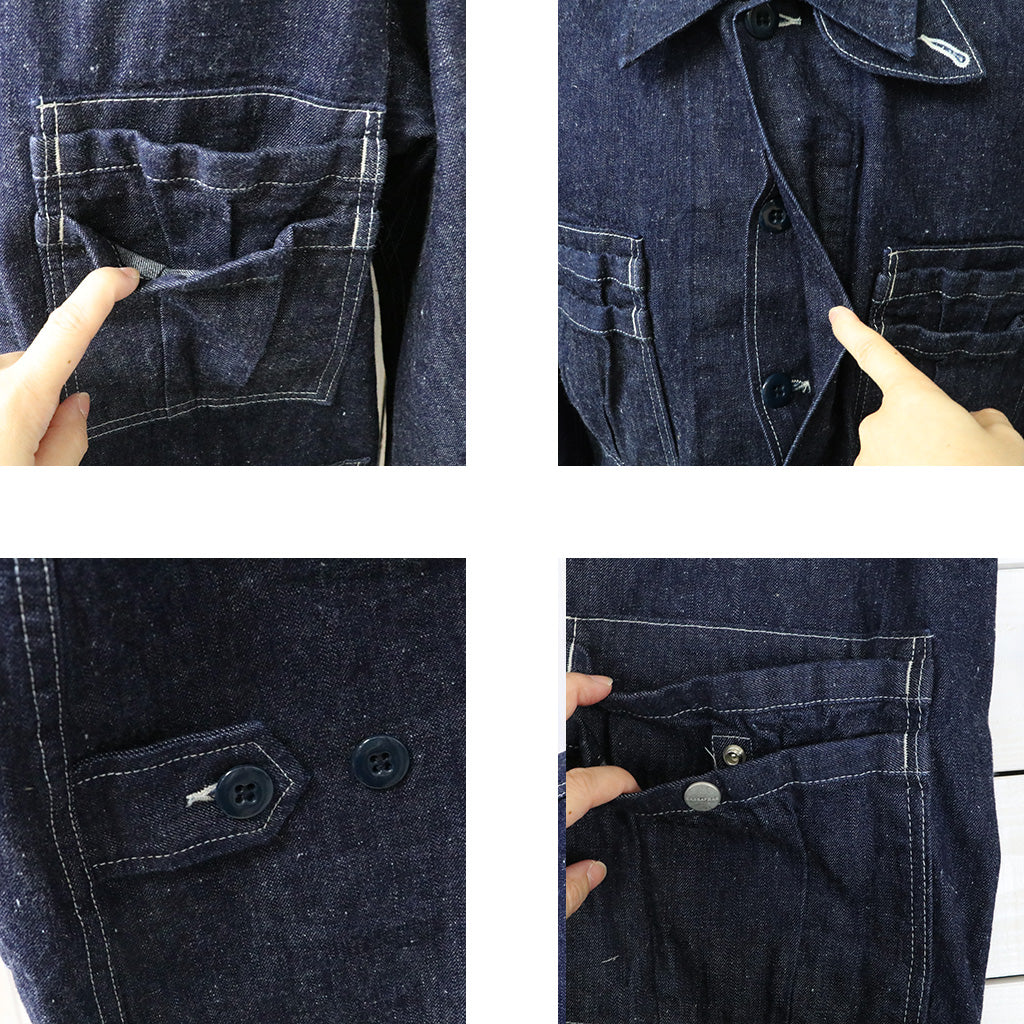 SASSAFRAS : OVERGROWN FATIGUE JACKET-11.5oz DENIM