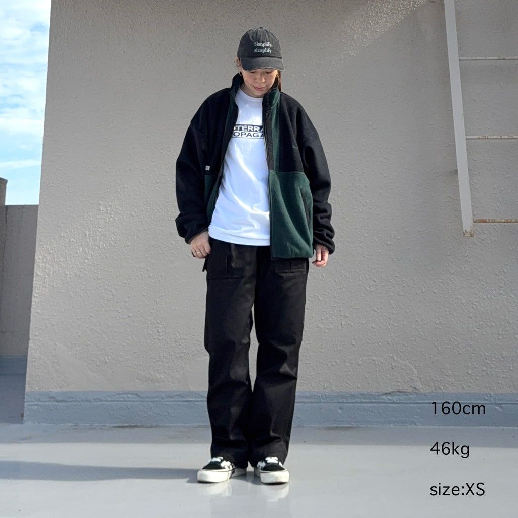 SASSAFRAS : OVERGROWN FATIGUE PANTS-T/C CHINO (BLACK)