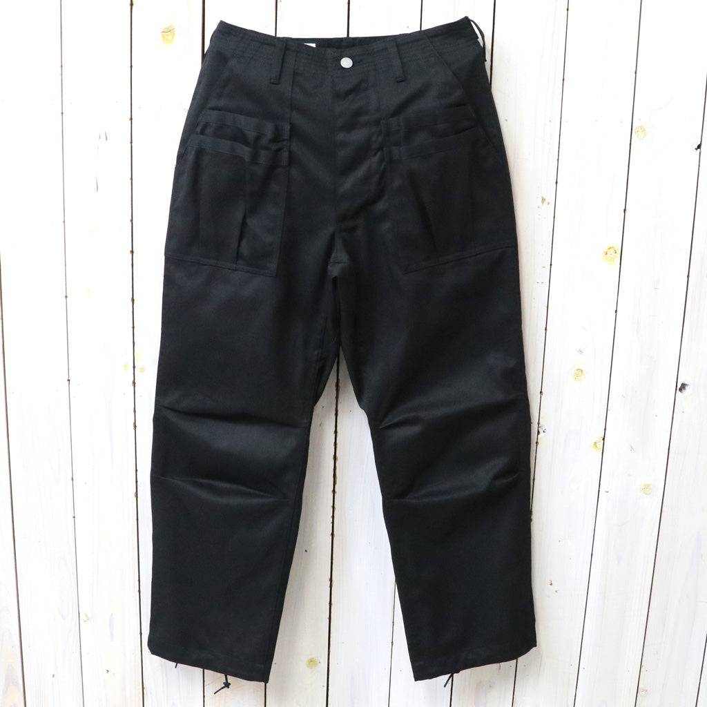SASSAFRAS : OVERGROWN FATIGUE PANTS-T/C CHINO (BLACK)