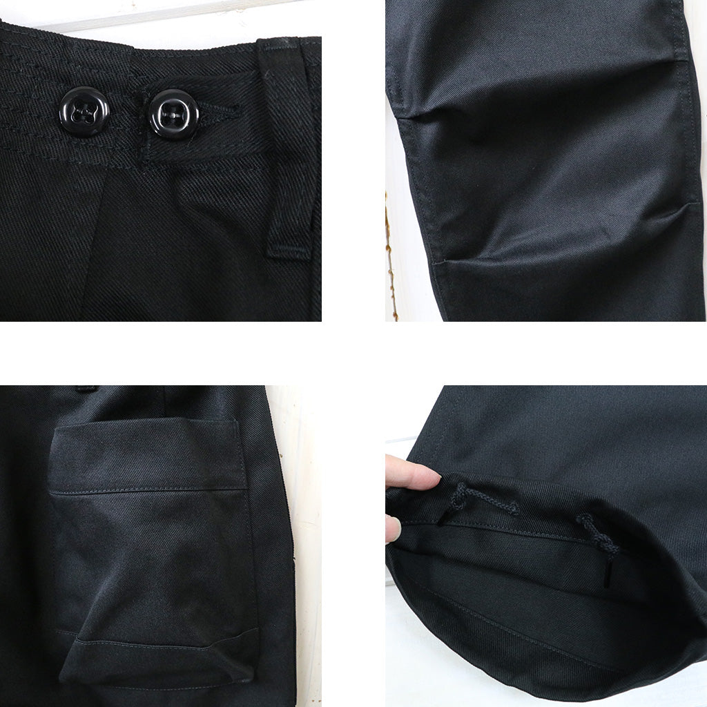 SASSAFRAS : OVERGROWN FATIGUE PANTS-T/C CHINO (BLACK)