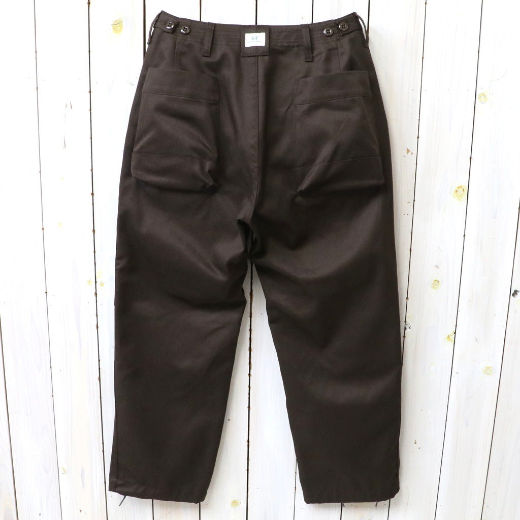 SASSAFRAS : OVERGROWN FATIGUE PANTS-T/C CHINO (BROWN)