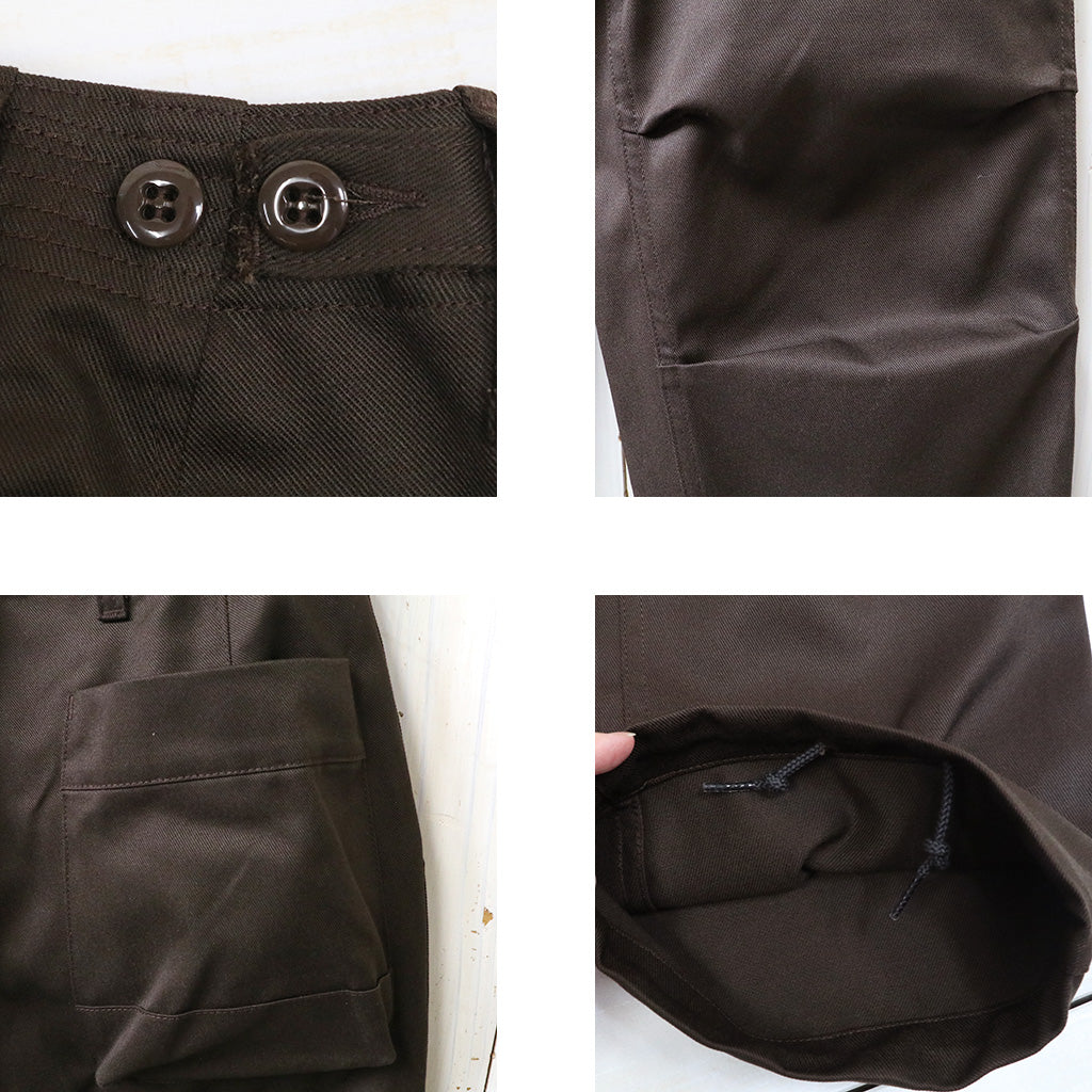 SASSAFRAS : OVERGROWN FATIGUE PANTS-T/C CHINO (BROWN)