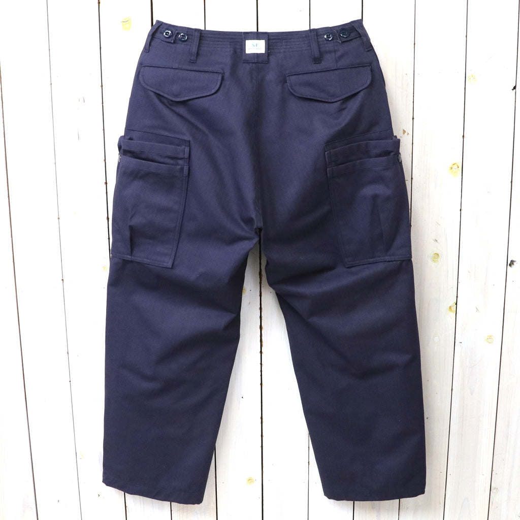 SASSAFRAS : OVERGROWN PANTS-HERRINGBONE TWILL (NAVY)