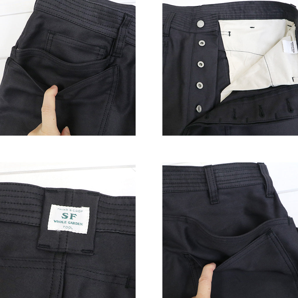 SASSAFRAS : D SCOOP PANTS-HEAVY MOLESKIN