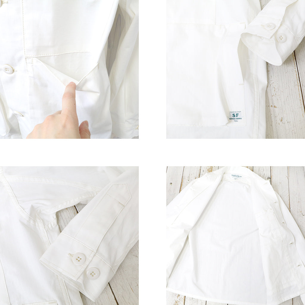 SASSAFRAS : DIGS CREW HALF(ARMY RIPSTOP) (OFF WHITE)