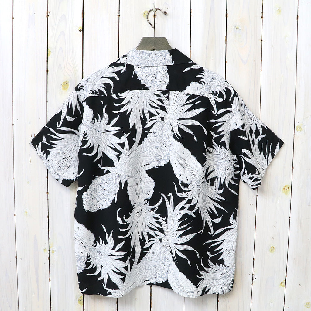 SUN SURF : S/S RAYON HAWAIIAN SHIRT -ISLAND PINEAPPLE (BLACK)