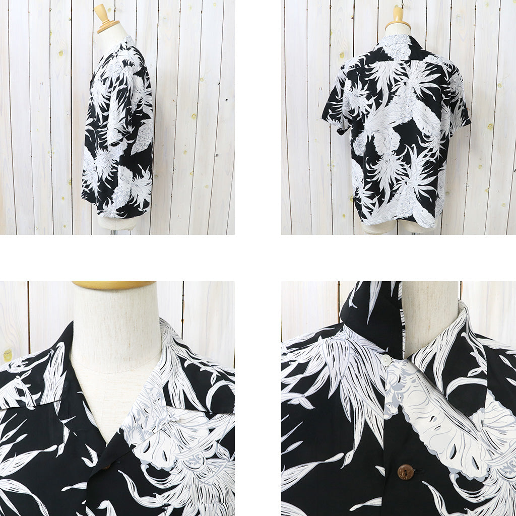 SUN SURF : S/S RAYON HAWAIIAN SHIRT -ISLAND PINEAPPLE (BLACK)