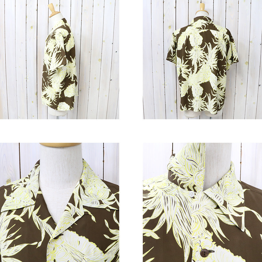 SUN SURF : S/S RAYON HAWAIIAN SHIRT -ISLAND PINEAPPLE (BROWN)