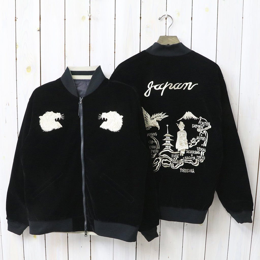 TAION : JAPAN SPECIAL-リバーシブル スカジャン ダウンジャケット (BLACK/SILVER BEIGE)
