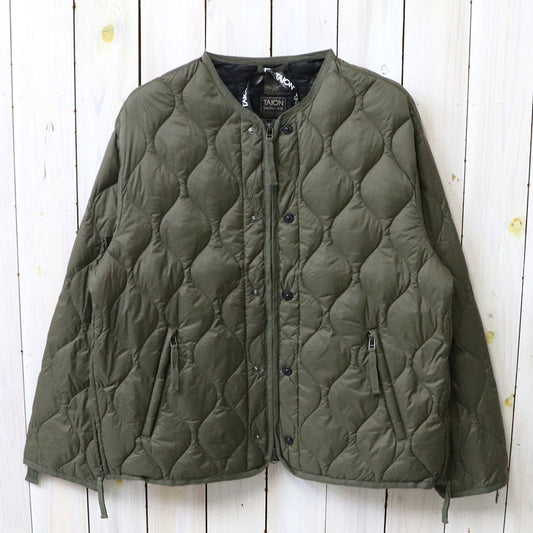 TAION : MILITARY M65 LINER W-ZIP SHORT DOWN JACKET-SOFT SHELL (DARK OLIVE)