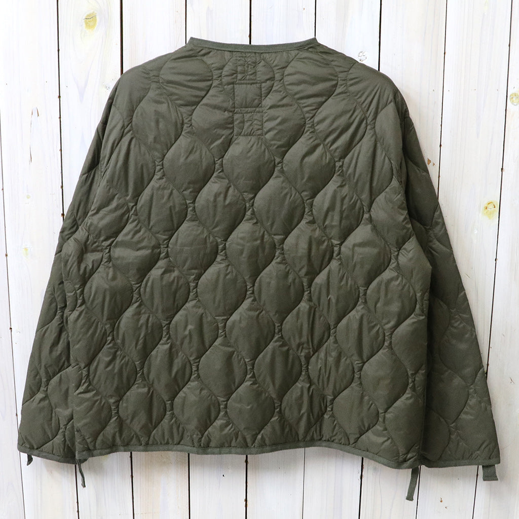 TAION : MILITARY M65 LINER W-ZIP SHORT DOWN JACKET-SOFT SHELL (DARK OLIVE)