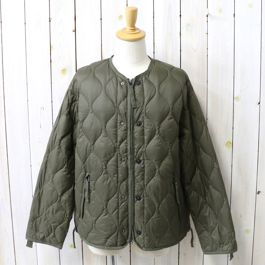 TAION : MILITARY M65 LINER W-ZIP SHORT DOWN JACKET-SOFT SHELL (DARK OLIVE)