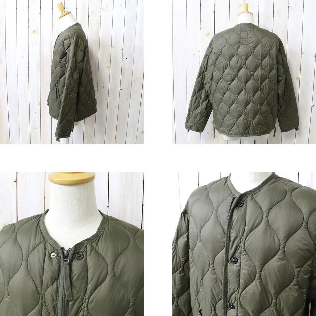 TAION : MILITARY M65 LINER W-ZIP SHORT DOWN JACKET-SOFT SHELL (DARK OLIVE)