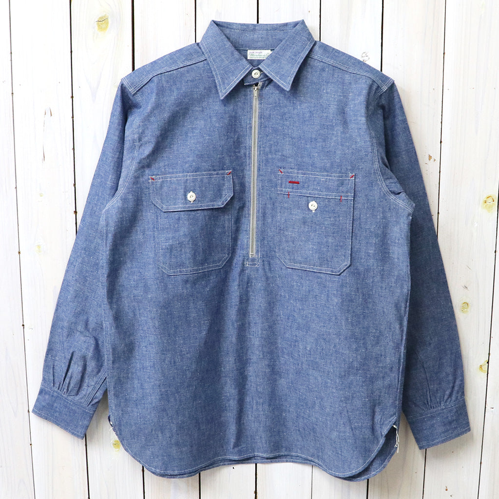WAREHOUSE : Lot 3062 CHAMBRAY WORK SHIRTS(HALF ZIP) (CHAMBRAY)