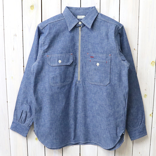 WAREHOUSE : Lot 3062 CHAMBRAY WORK SHIRTS(HALF ZIP) (CHAMBRAY)