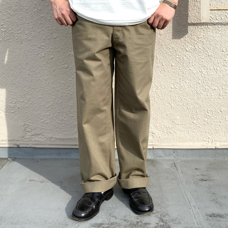 WAREHOUSE『Lot 1213 MILITARY HERRINGBONE UTILITY PANTS』(ODグリーン)