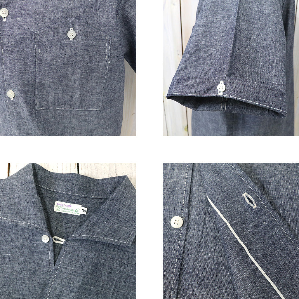 【SALE30%OFF】WAREHOUSE『Lot 3091 S/S OPEN COLLAR SHIRTS』(NAVY)