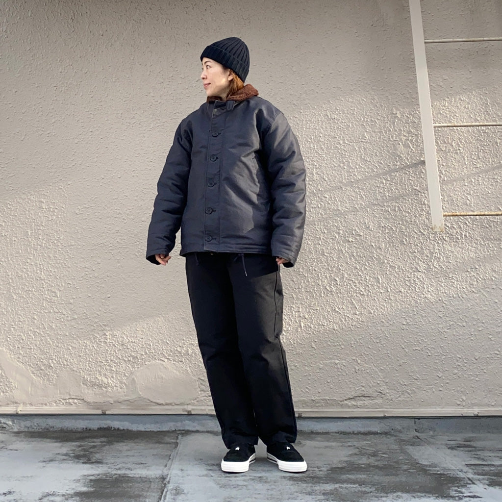 WAREHOUSE『Lot 2181 N-1 WINTER JACKET(BLUE JUNGLE CLOTH) NAVY BLUE(NXss-23181)プリント有』(NAVY)