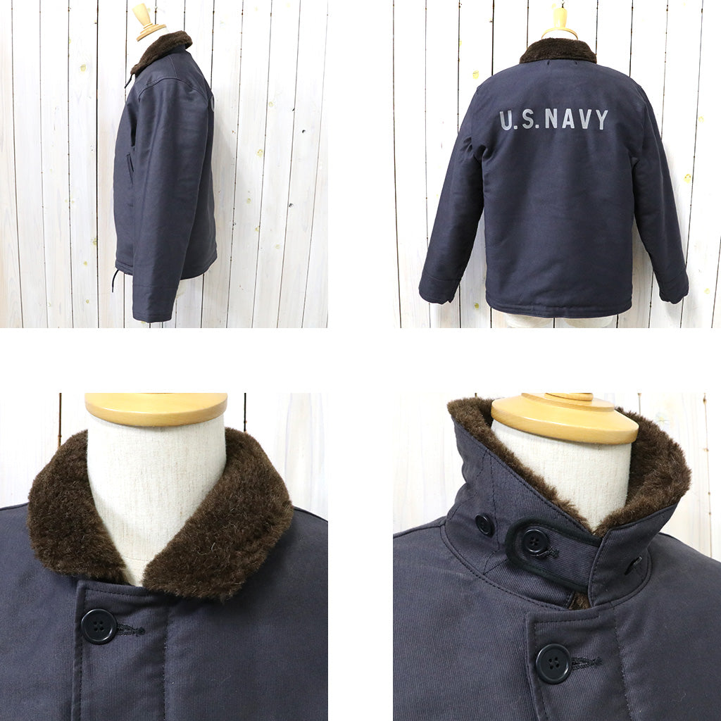 WAREHOUSE『Lot 2181 N-1 WINTER JACKET(BLUE JUNGLE CLOTH) NAVY BLUE(NXss-23181)プリント有』(NAVY)