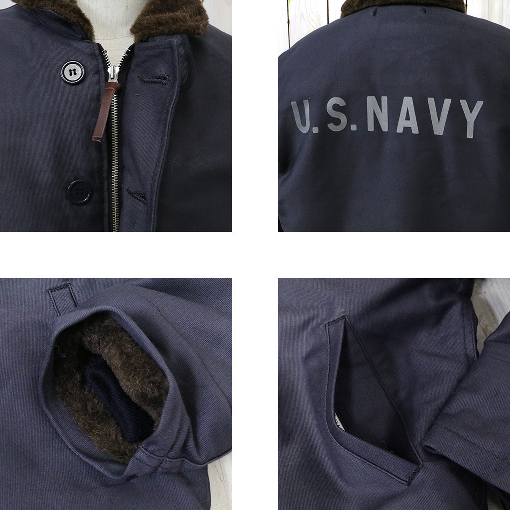 WAREHOUSE『Lot 2181 N-1 WINTER JACKET(BLUE JUNGLE CLOTH) NAVY BLUE(NXss-23181)プリント有』(NAVY)