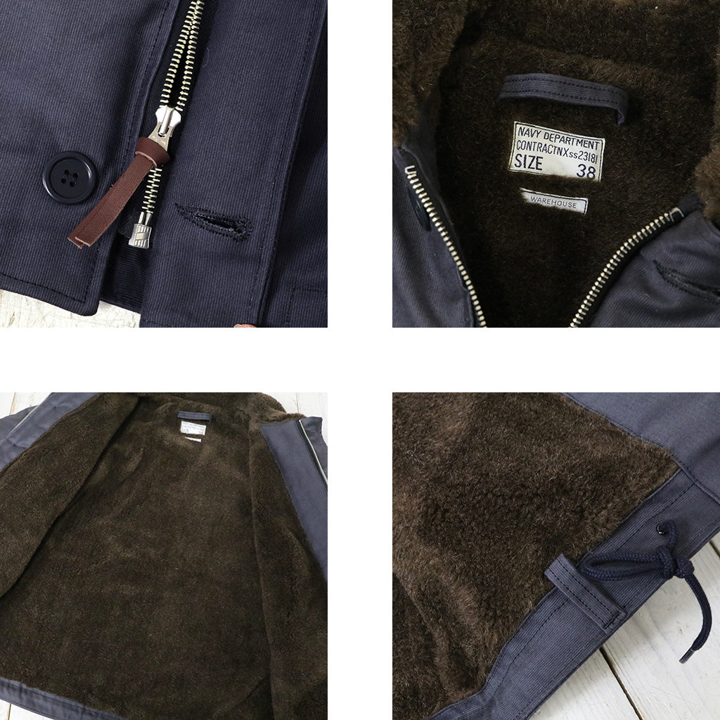 WAREHOUSE『Lot 2181 N-1 WINTER JACKET(BLUE JUNGLE CLOTH) NAVY BLUE(NXss-23181)プリント有』(NAVY)