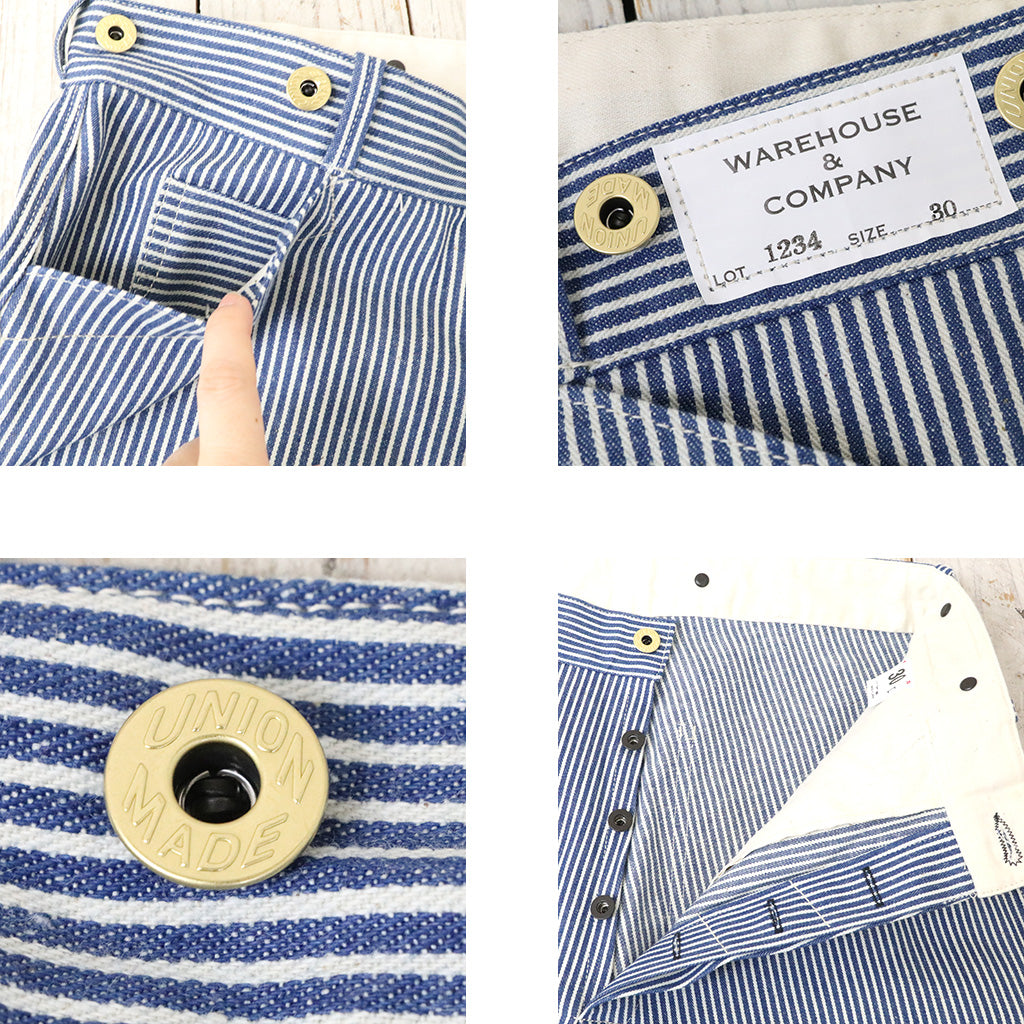 【SALE40%OFF】WAREHOUSE : Lot 1234 1920’S FREE LAND WAIST OVERALL (HICKORY)