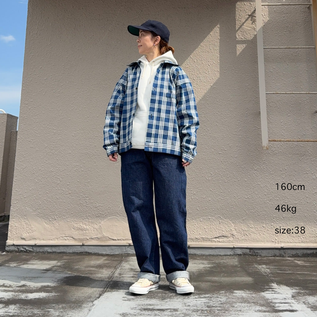 WAREHOUSE : Lot 2231 1900’S INDIGO BLUE and WHITE CHECK BLOUSE (CHECK)