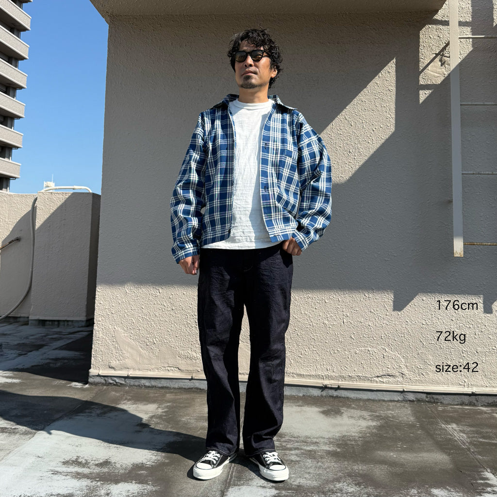 WAREHOUSE : Lot 2231 1900’S INDIGO BLUE and WHITE CHECK BLOUSE (CHECK)