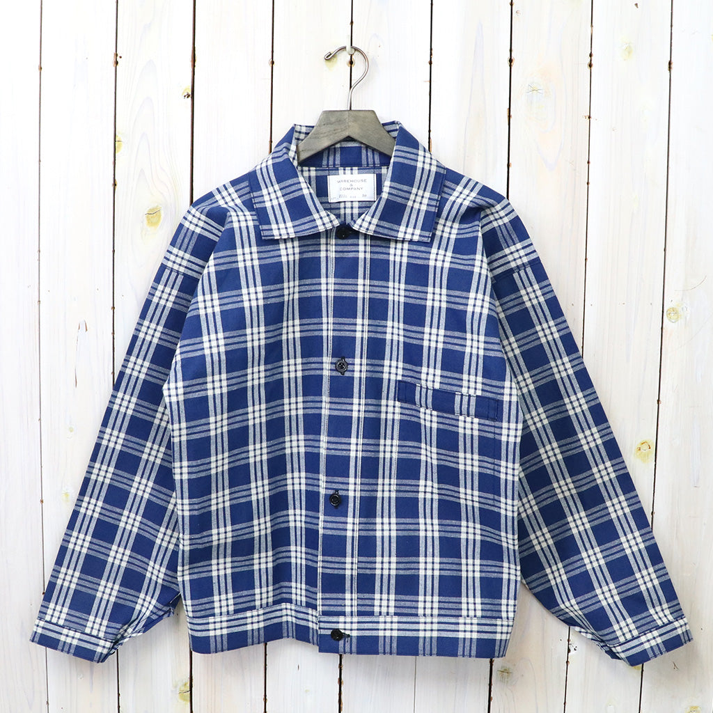 WAREHOUSE : Lot 2231 1900'S INDIGO BLUE and WHITE CHECK BLOUSE