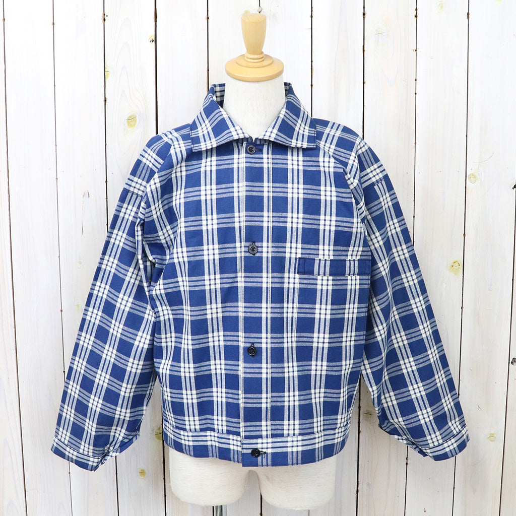 WAREHOUSE : Lot 2231 1900’S INDIGO BLUE and WHITE CHECK BLOUSE (CHECK)