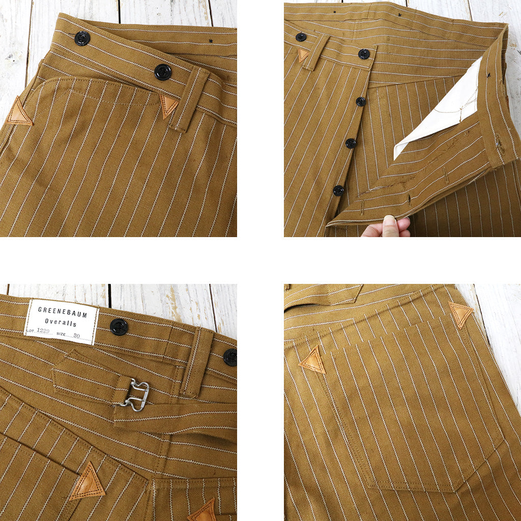WAREHOUSE : GREENEBAUM Overalls Lot 1229 1900 4POCKET HEAVY LEATHER BOUND OVERALL (DUCK STRIPE)