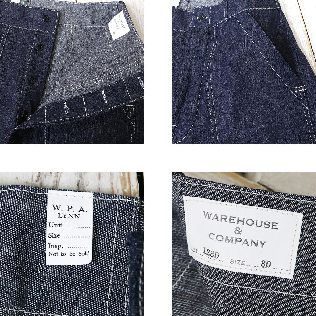 【SALE30%OFF】WAREHOUSE : Lot 1239 1930’S WPA DOUBLE KNEE DENIM TROUSERS