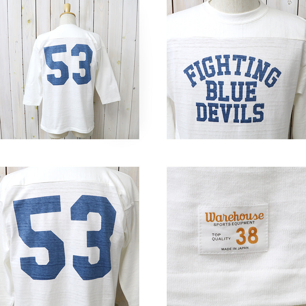 WAREHOUSE : Lot 4063 7分袖フットボールT-BLUE DEVILS