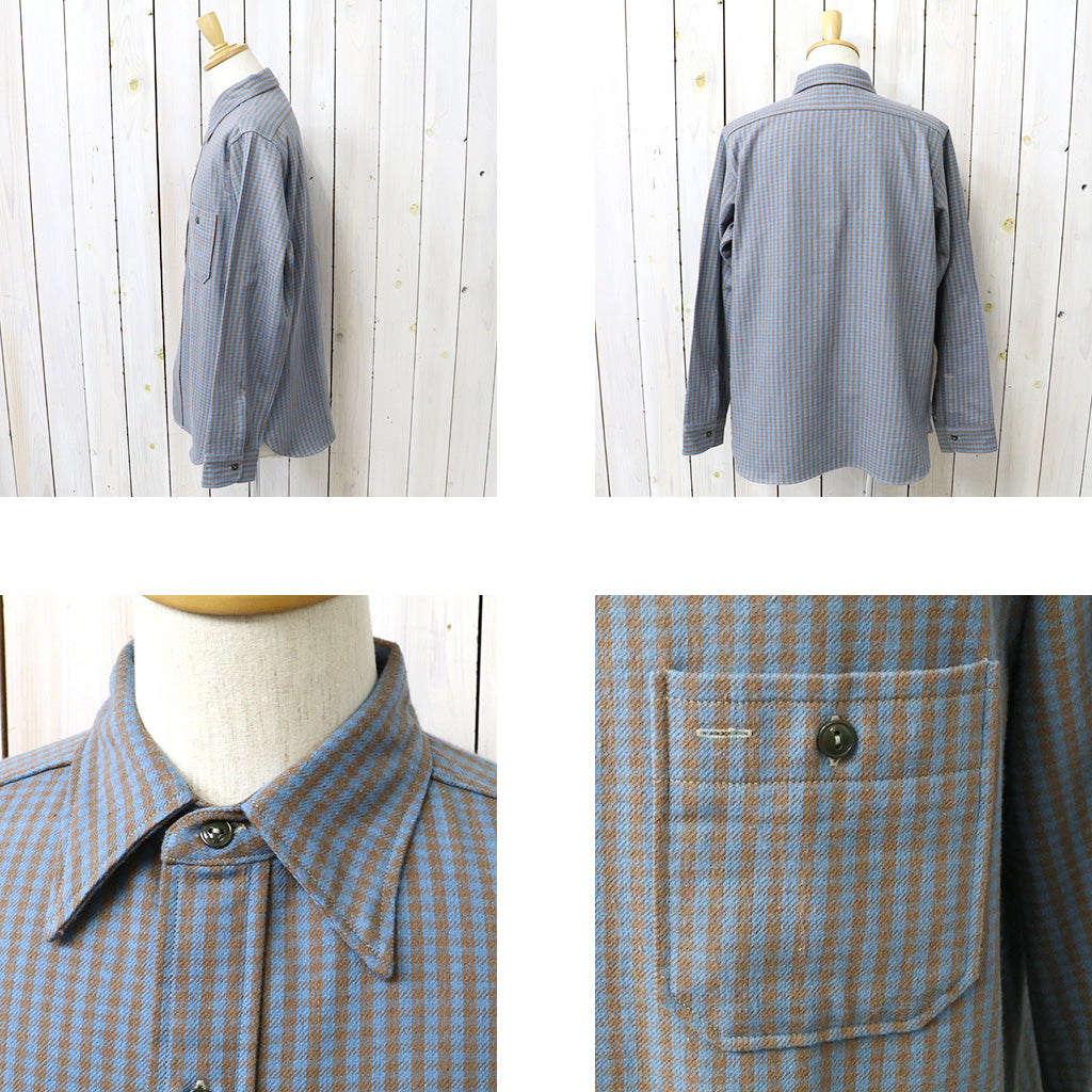 John Gluckow : Lot JG-06-2 The Everyday Flannel-flapless pockets (D柄 BROWN/SAX)
