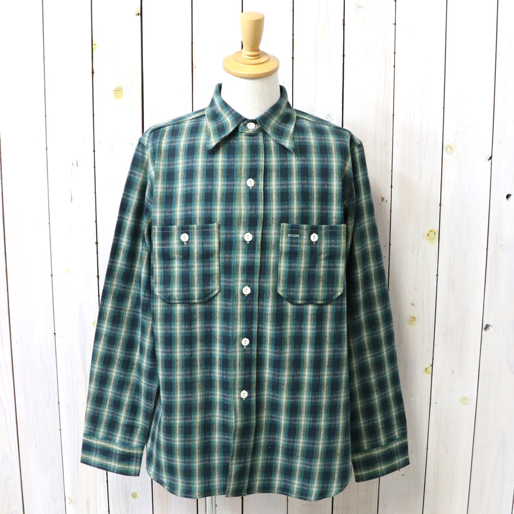 John Gluckow : Lot JG-06-2 The Everyday Flannel-flapless pockets (E柄 DARK GREEN)