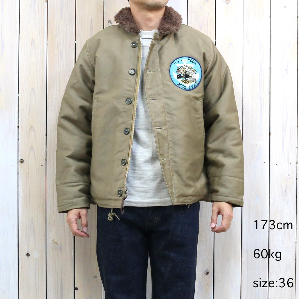 WAREHOUSE : Lot 2181 NAF1168 N-1 WINTER JACKET KHAKI(NXs-1404)USS ROCK AGSS-274 WWII Submarine