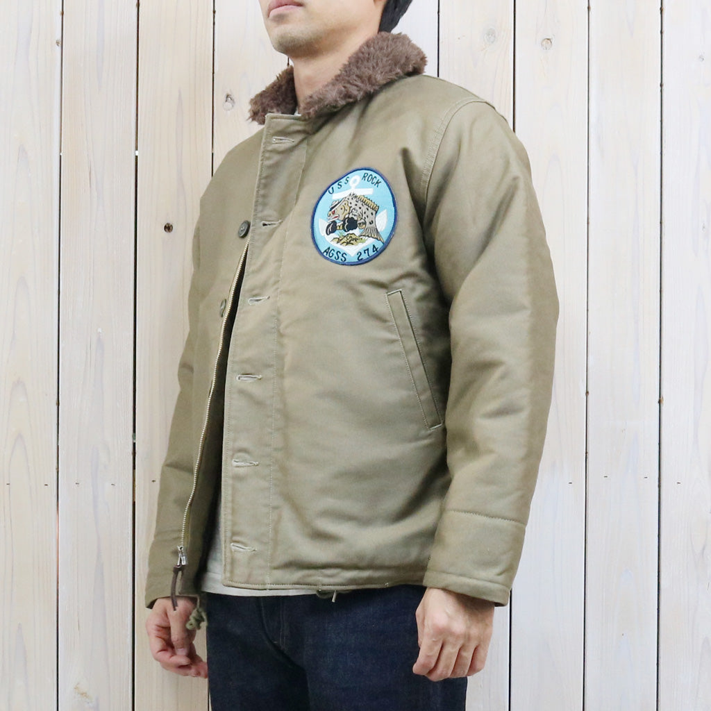 WAREHOUSE : Lot 2181 NAF1168 N-1 WINTER JACKET KHAKI(NXs-1404)USS ROCK AGSS-274 WWII Submarine