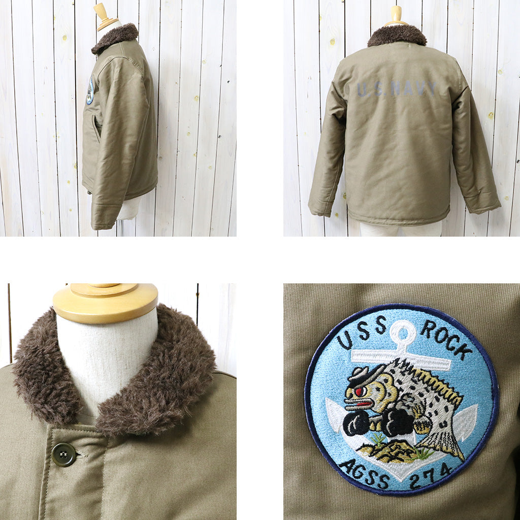 WAREHOUSE : Lot 2181 NAF1168 N-1 WINTER JACKET KHAKI(NXs-1404)USS ROCK AGSS-274 WWII Submarine