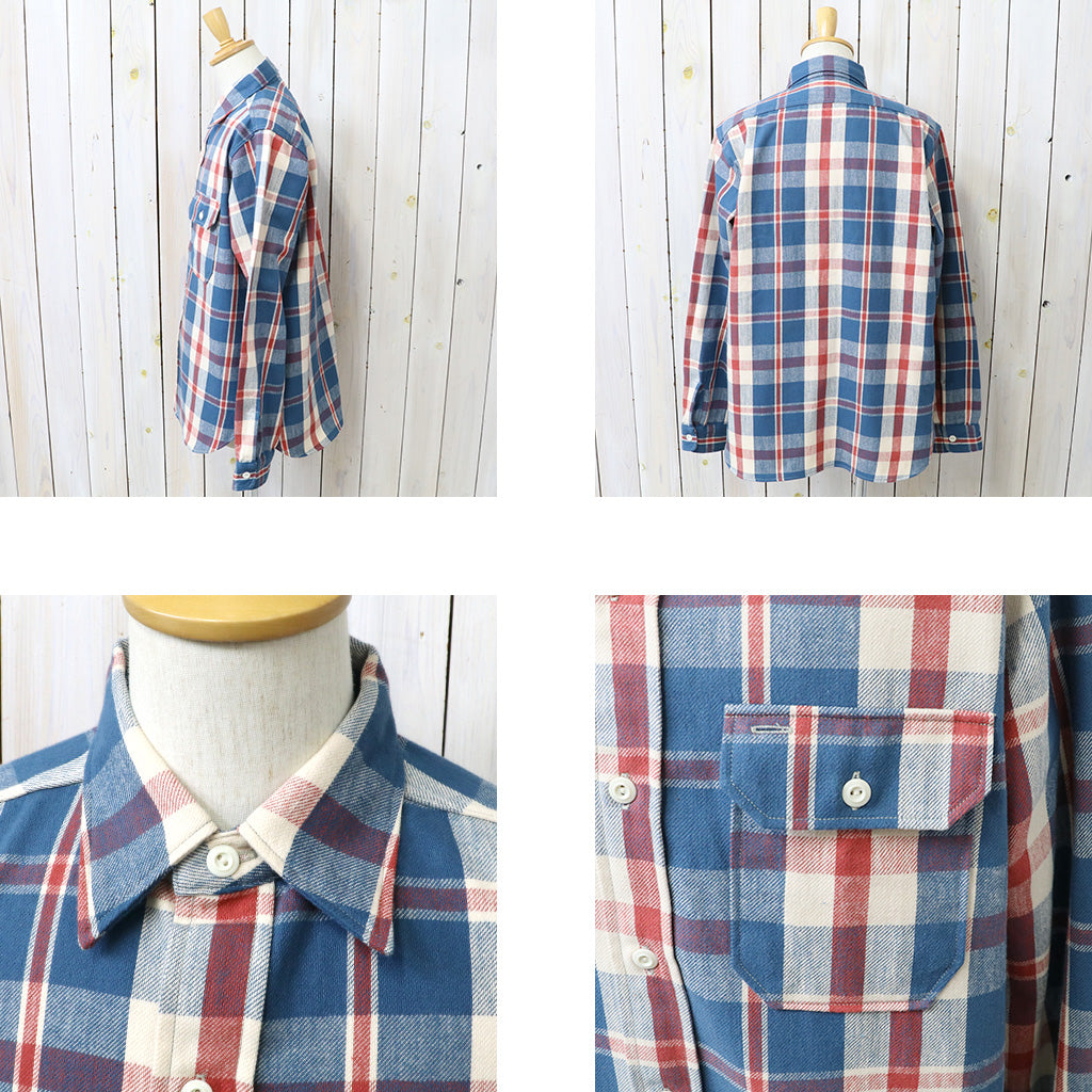 John Gluckow : Lot JG-06-2 The Modern Flannel-the notched pockets (A柄 BLUE/RED)