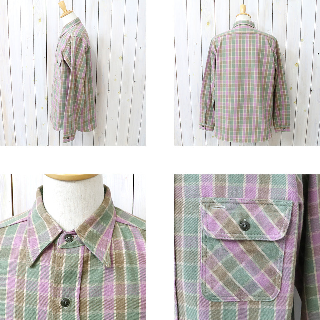 John Gluckow : Lot JG-06-2 The Ancient Flannel-the rounded pockets (C柄 GREEN/PURPLE)