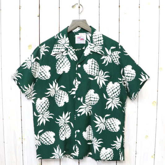 DUKE KAHANAMOKU : S/S RAYON HAWAIIAN SHIRT -DUKE’S PINEAPPLE (GREEN)