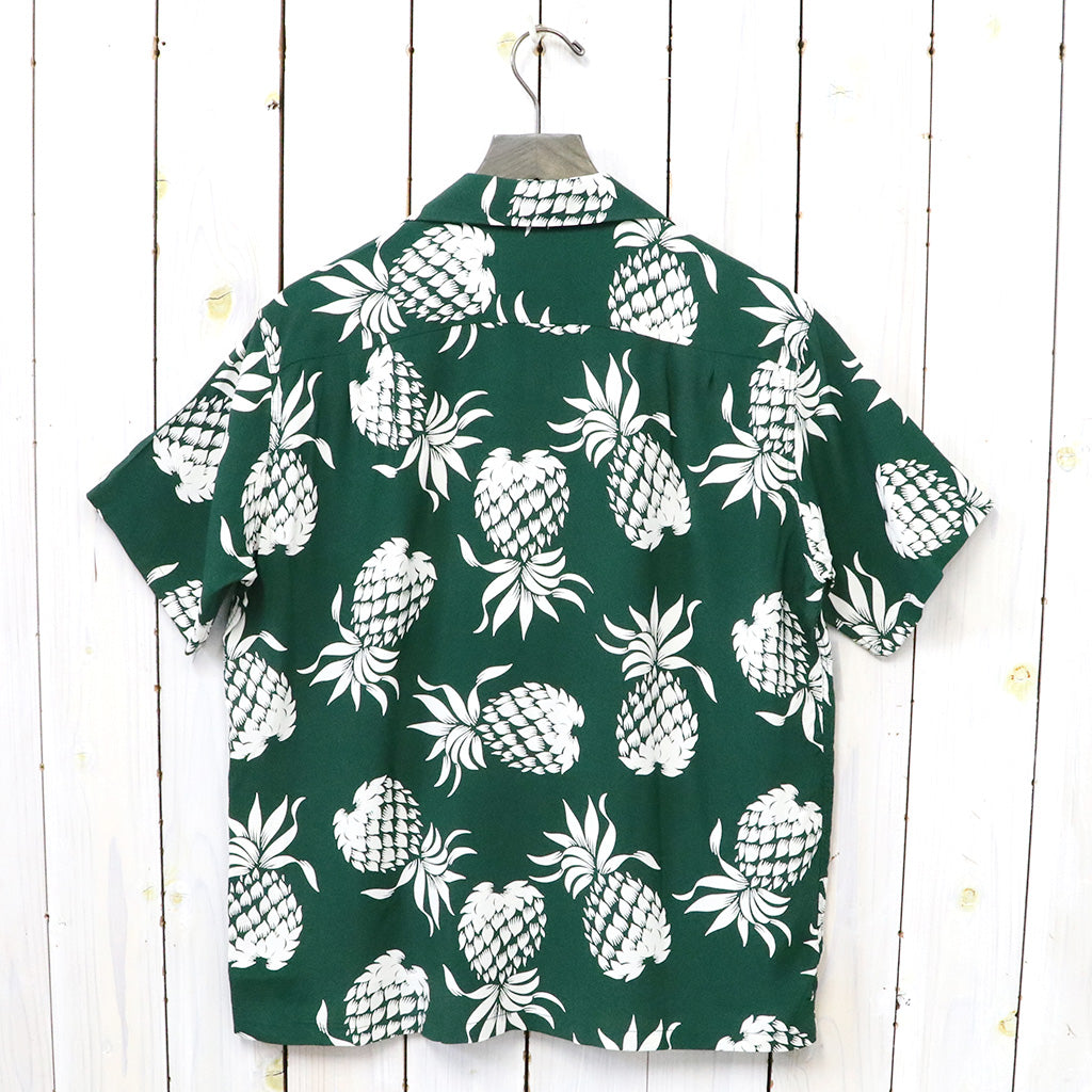 DUKE KAHANAMOKU : S/S RAYON HAWAIIAN SHIRT -DUKE’S PINEAPPLE (GREEN)