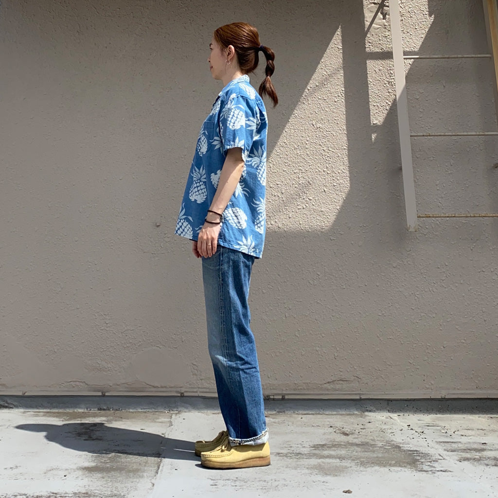 DUKE KAHANAMOKU『S/S INDIGO COTTON HAWAIIAN SHIRT -DUKE’S PINEAPPLE』(BLUE)