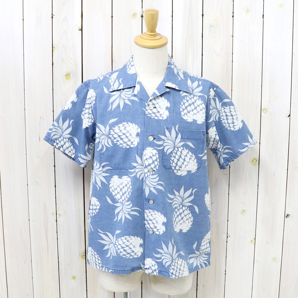 DUKE KAHANAMOKU『S/S INDIGO COTTON HAWAIIAN SHIRT -DUKE’S PINEAPPLE』(BLUE)