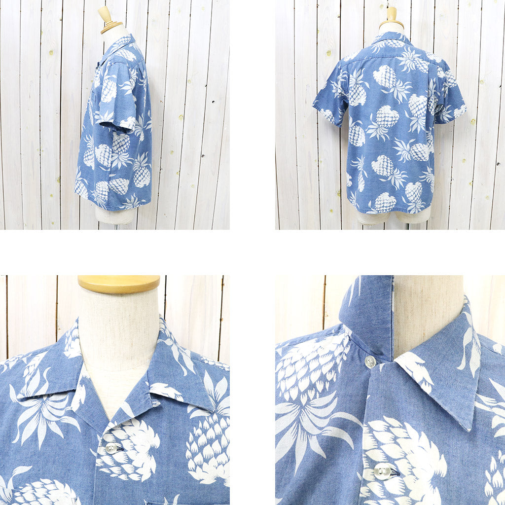 DUKE KAHANAMOKU『S/S INDIGO COTTON HAWAIIAN SHIRT -DUKE’S PINEAPPLE』(BLUE)