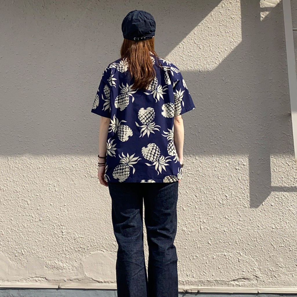 DUKE KAHANAMOKU『S/S COTTON HAWAIIAN SHIRT-DUKE’S PINEAPPLE』(NAVY)