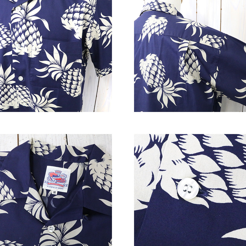 DUKE KAHANAMOKU『S/S COTTON HAWAIIAN SHIRT-DUKE’S PINEAPPLE』(NAVY)
