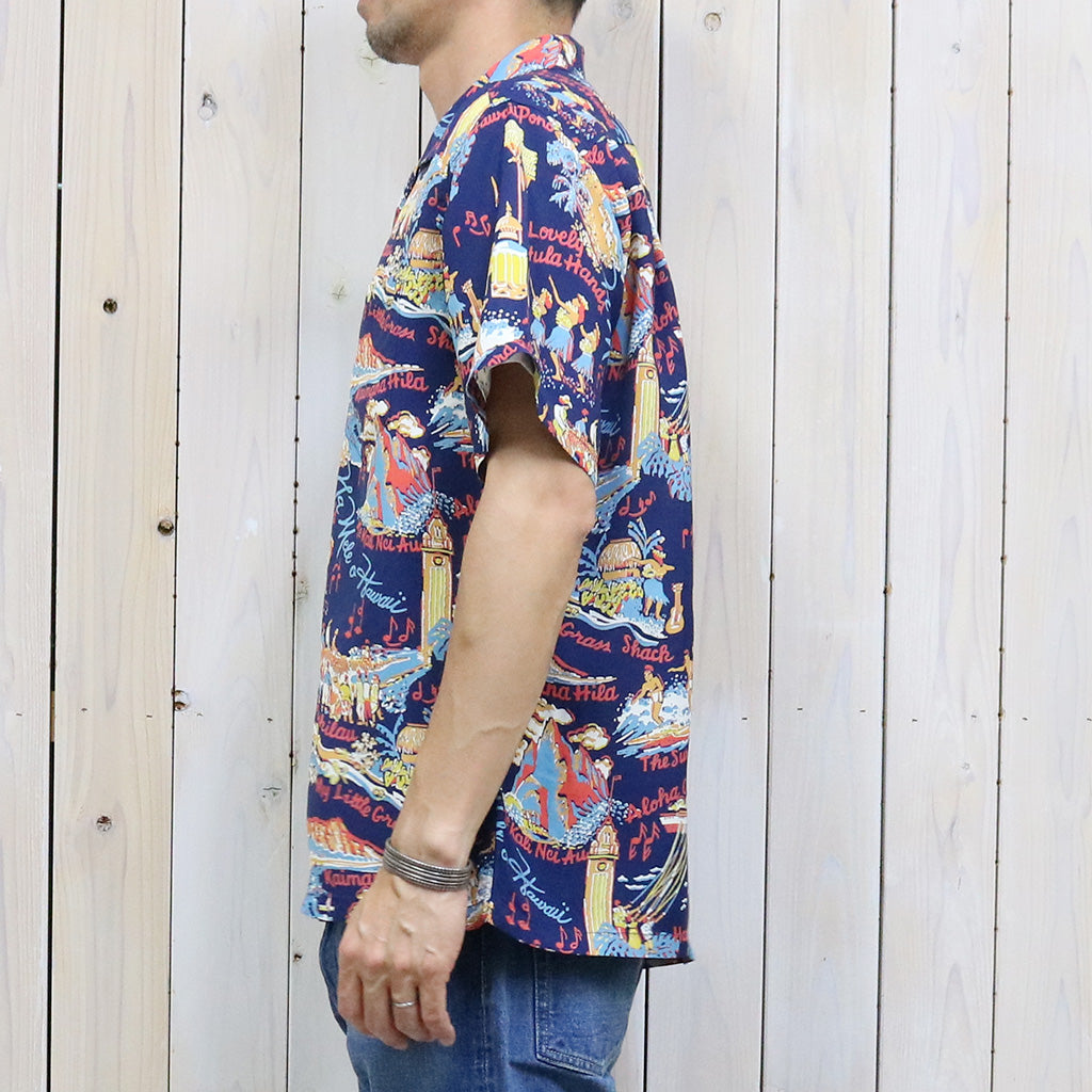 SUN SURF『S/S RAYON HAWAIIAN SHIRT-THE SONG OF HAWAII』(NAVY)