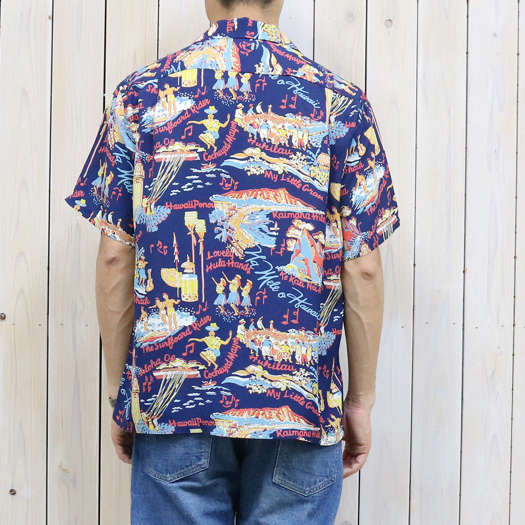 SUN SURF『S/S RAYON HAWAIIAN SHIRT-THE SONG OF HAWAII』(NAVY)